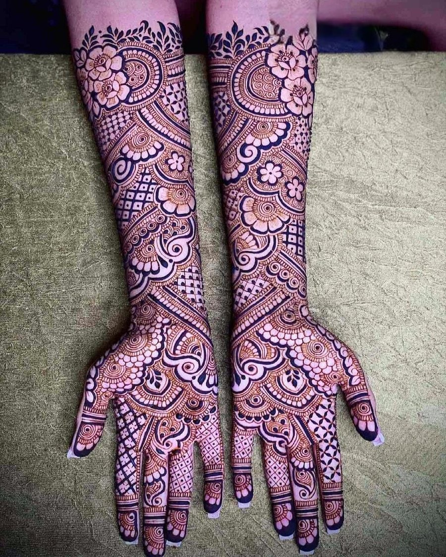 elaborate design - full hand mehendi designs