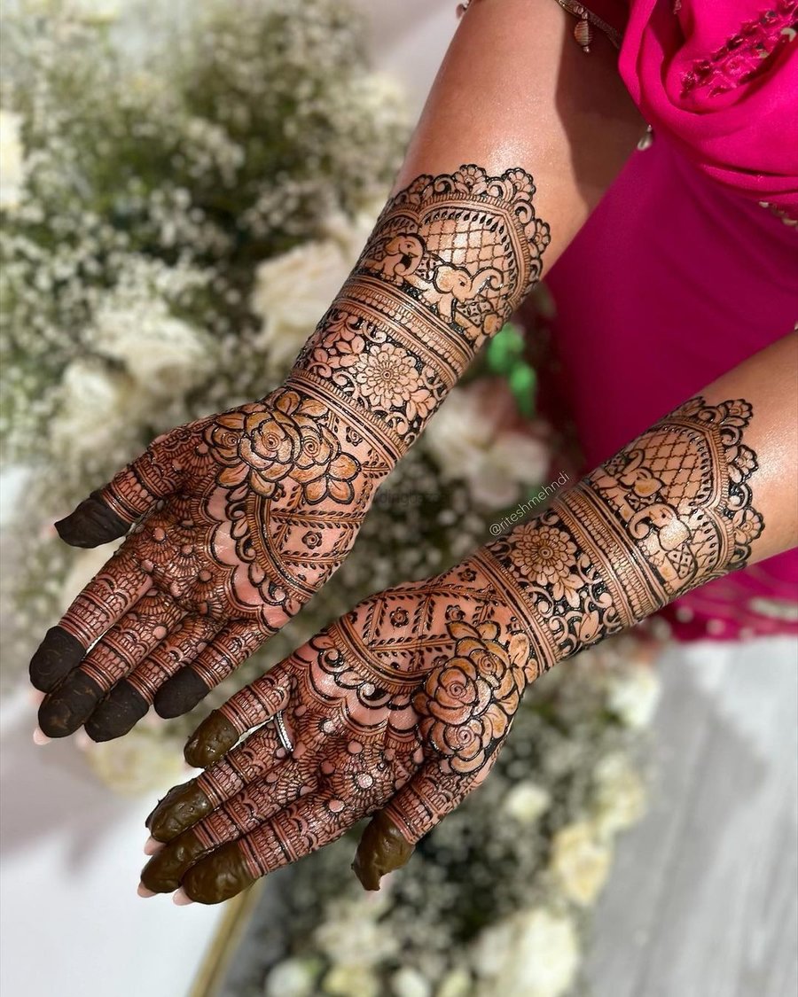 elephant motifs mehendi design