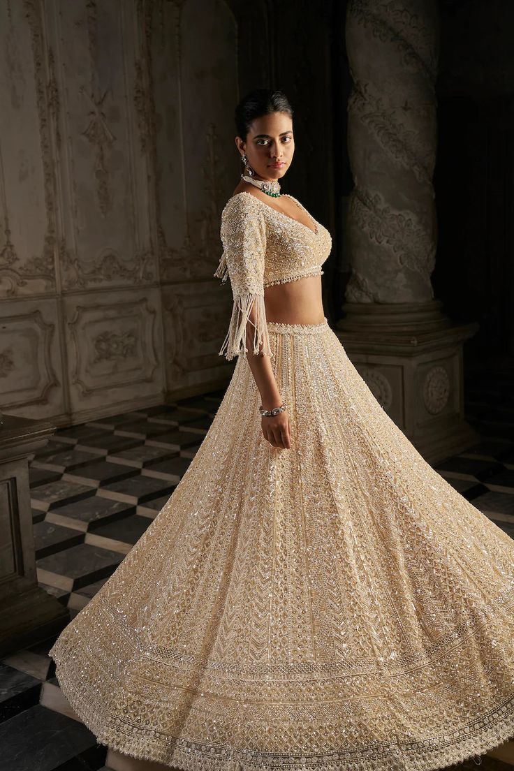 exaggerated sleeves latest fashion trends for indian wedding dress