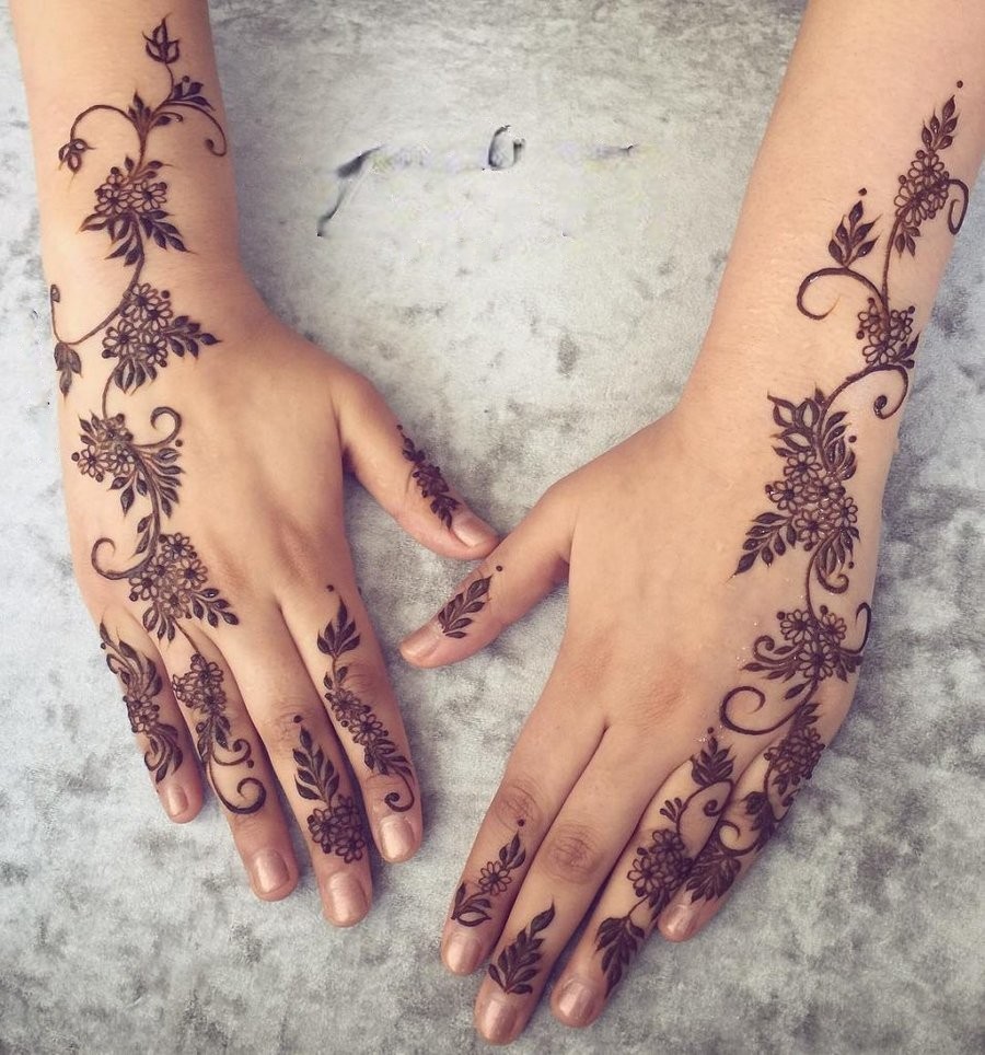 floral design - finger mehendi designs