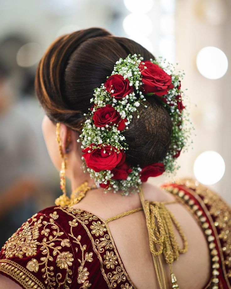 floral hairbun bridal jewellery designs