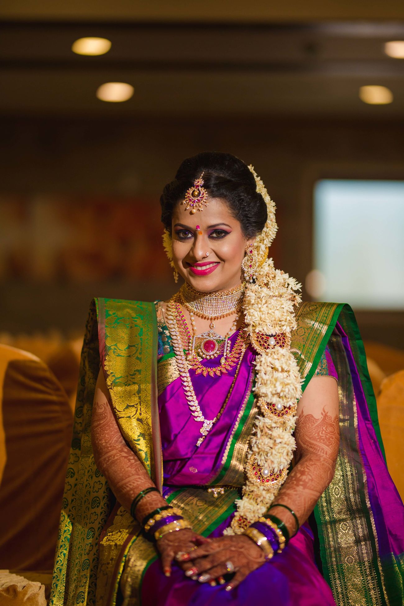 Front South Indian Bridal Hairstyle - floral overdose