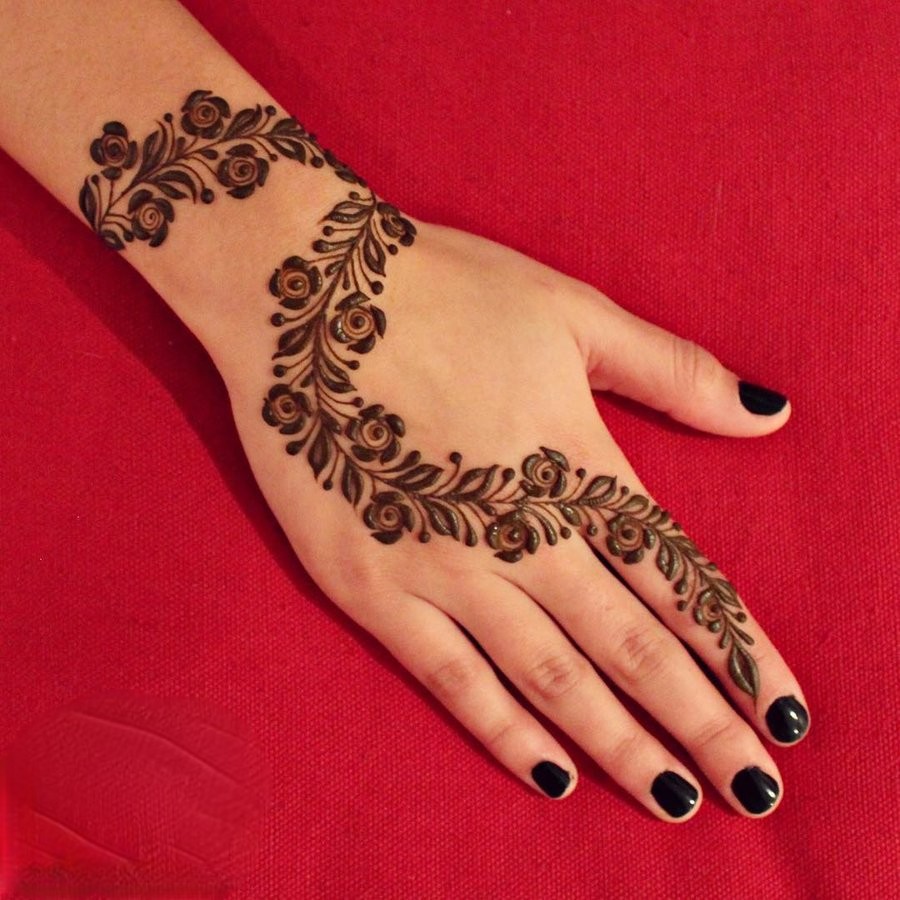 floral spiral - minimal mehendi designs