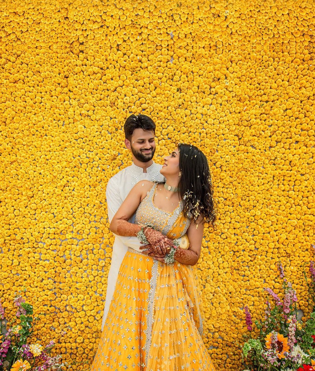 Background Haldi Decoration - floral wall