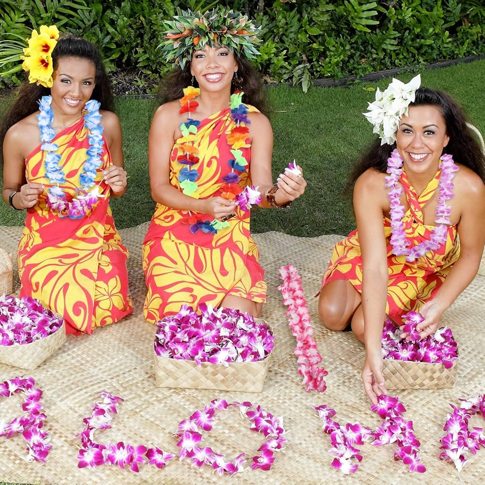 flower garlands for aloha party