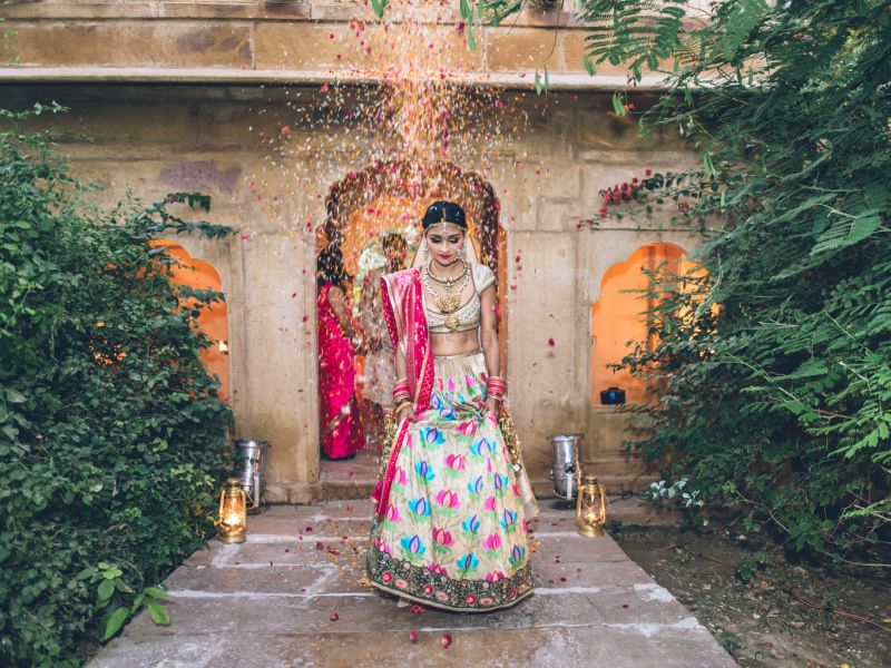 flower shower - bridal entry