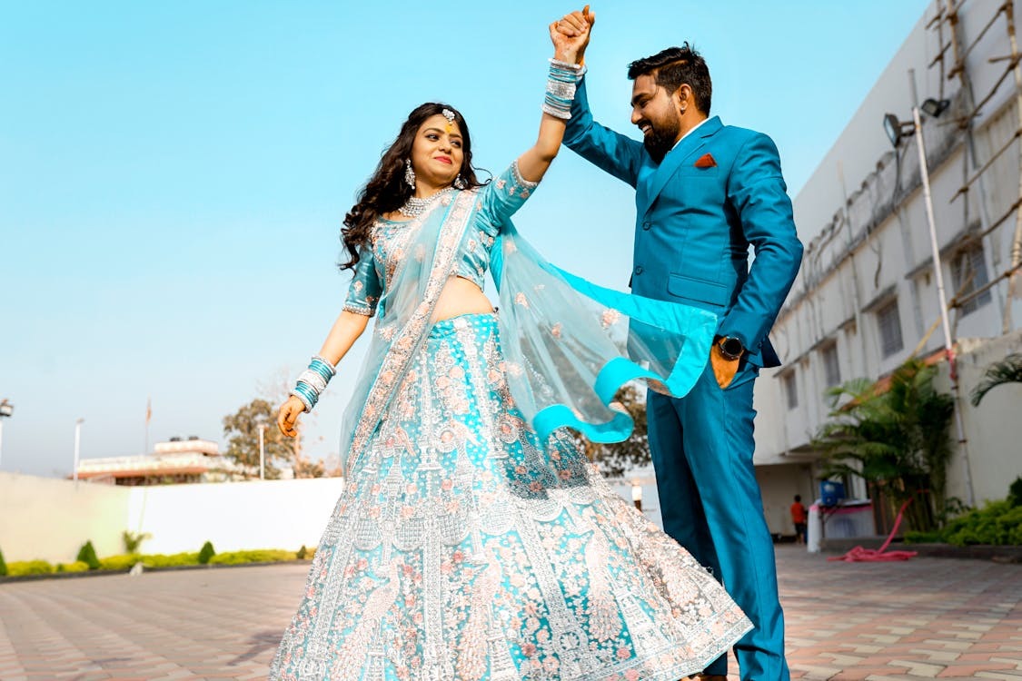 A couple dancing on romantic wedding songs 