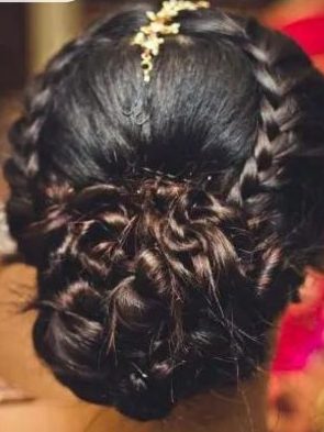 french braided bun hairstyle