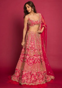 French Pink Zardosi Style Lehenga
