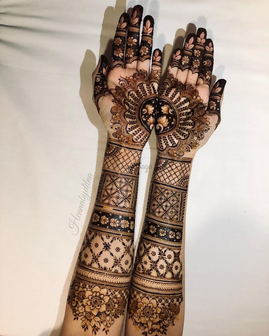 full hand mandala floral mehendi designs