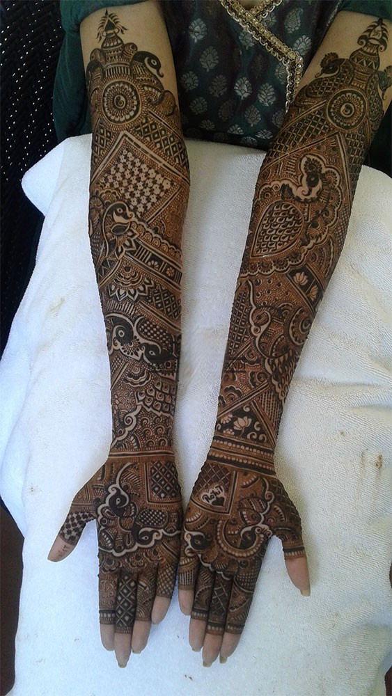 full hand floral - dulhan mehendi designs