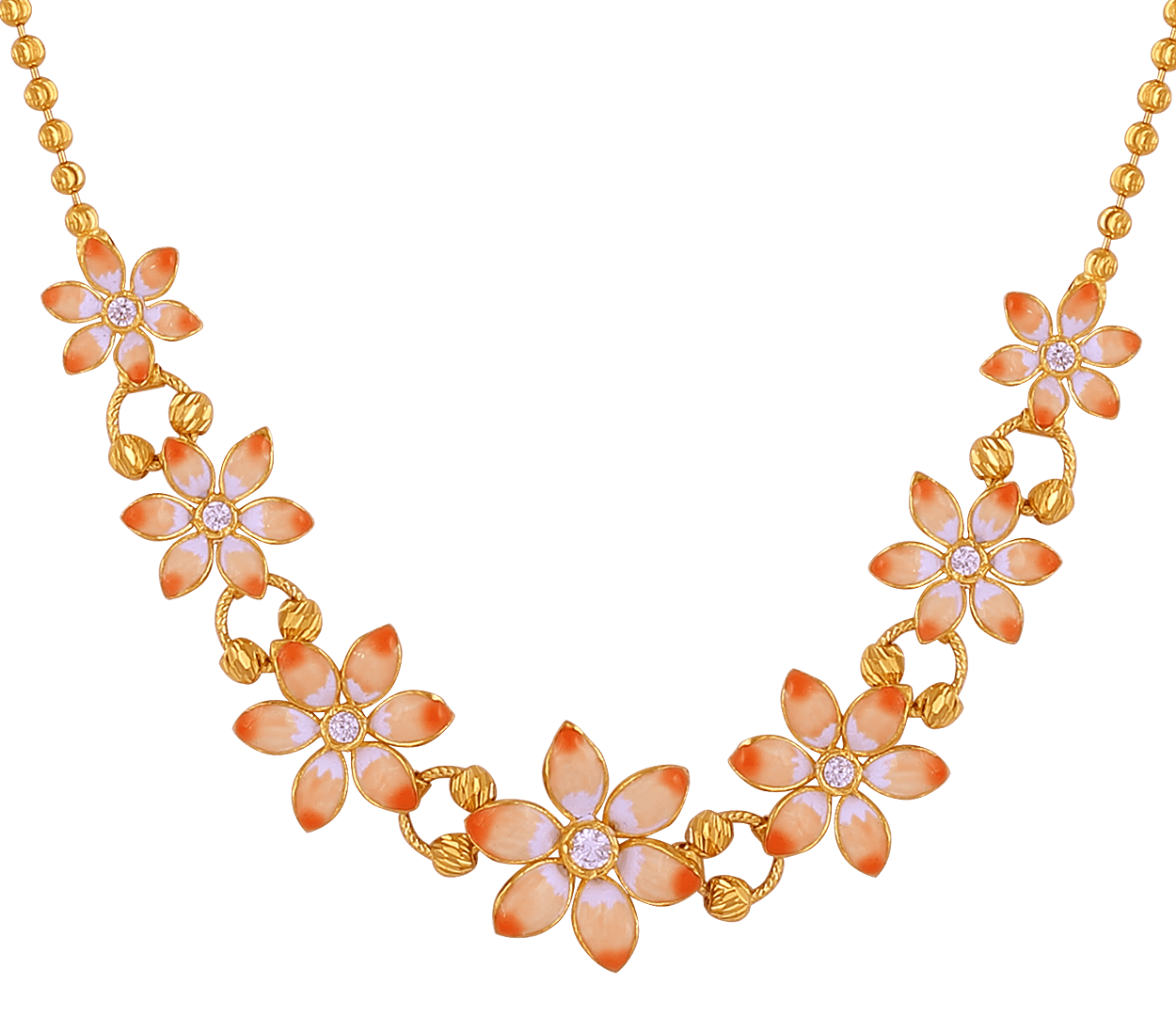 gold floral - bridal gold necklace designs