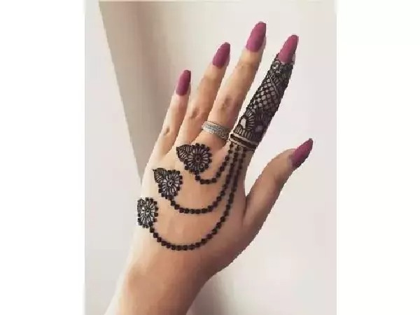 haathphool design - finger mehendi designs