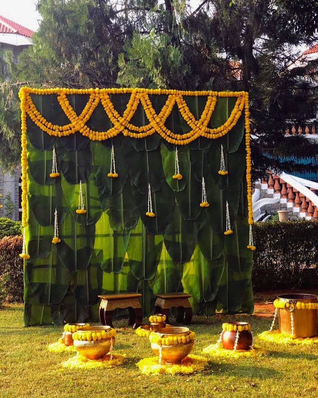 south indian haldi ceremony decoration