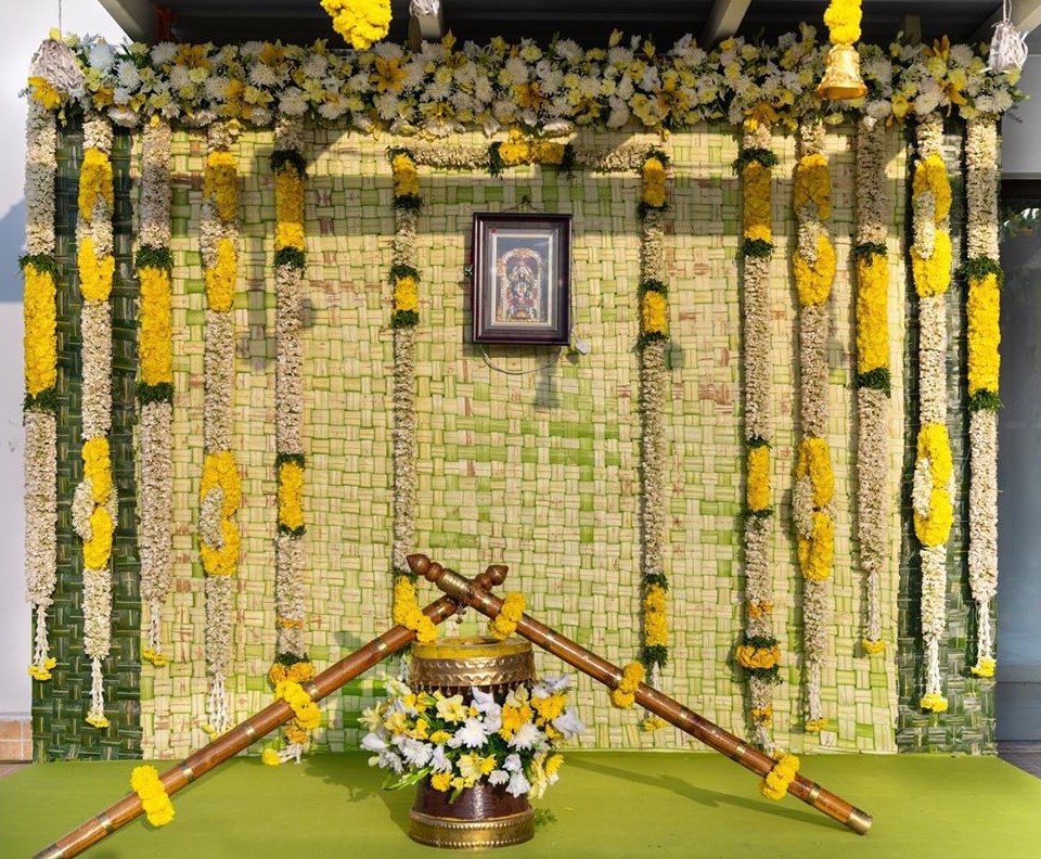 elegant haldi decoration for south indian wedding