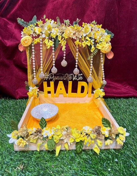 haldi plate decoration