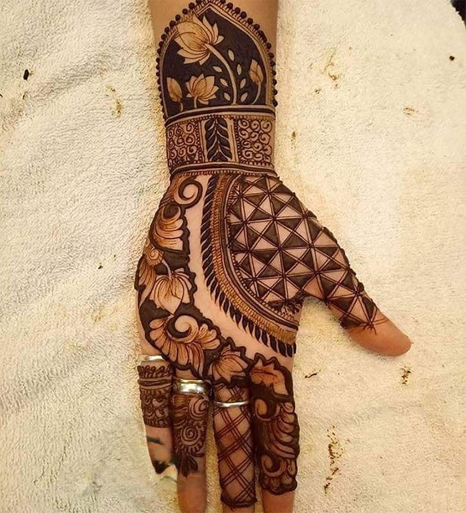 half and half - dulhan mehendi designs