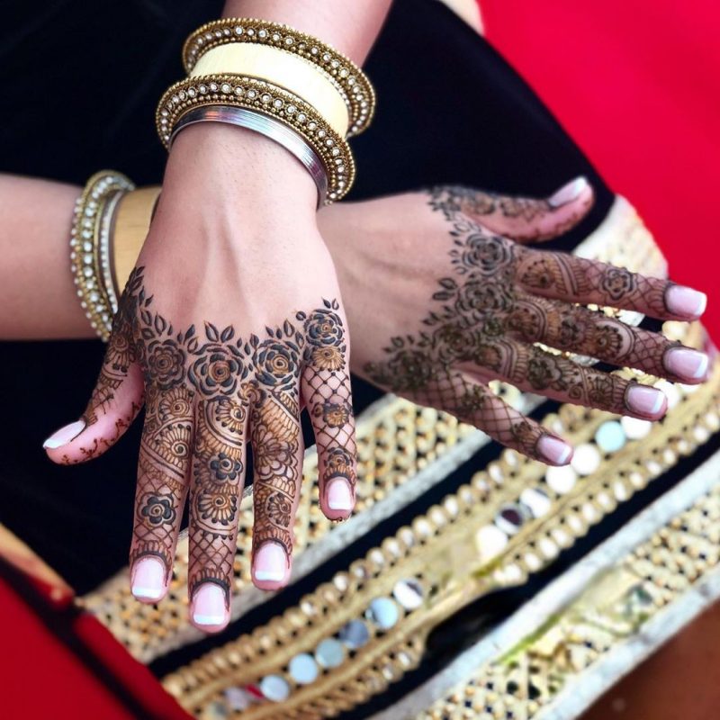 half intricate - Floral Mehendi Designs