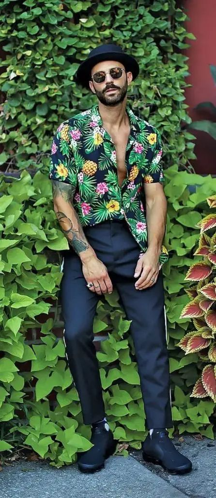 half sleeved floral shirt for men