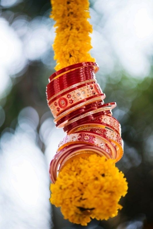 hanging chooda - low cost simple haldi decoration at home