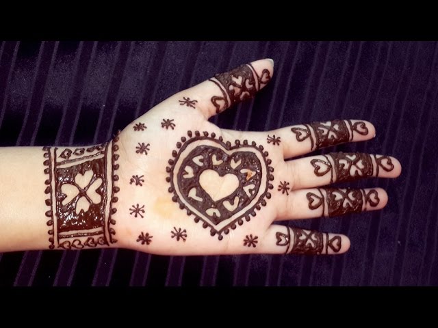 Small Mehndi Design - heart motif