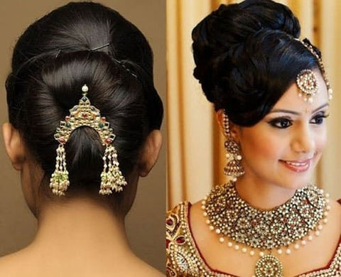 high bun - lehenga hairstyles