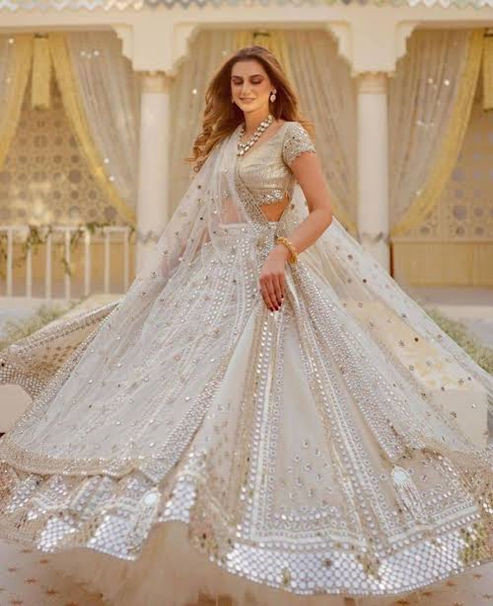 Bride's White Lehenga