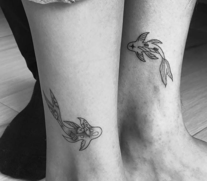 koi fish tattoos for couples