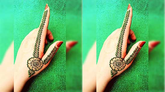 leafy trail - circle mehendi designs