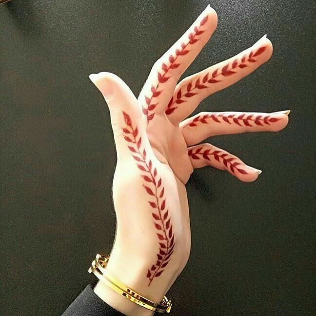 leafy trail - finger mehendi designs