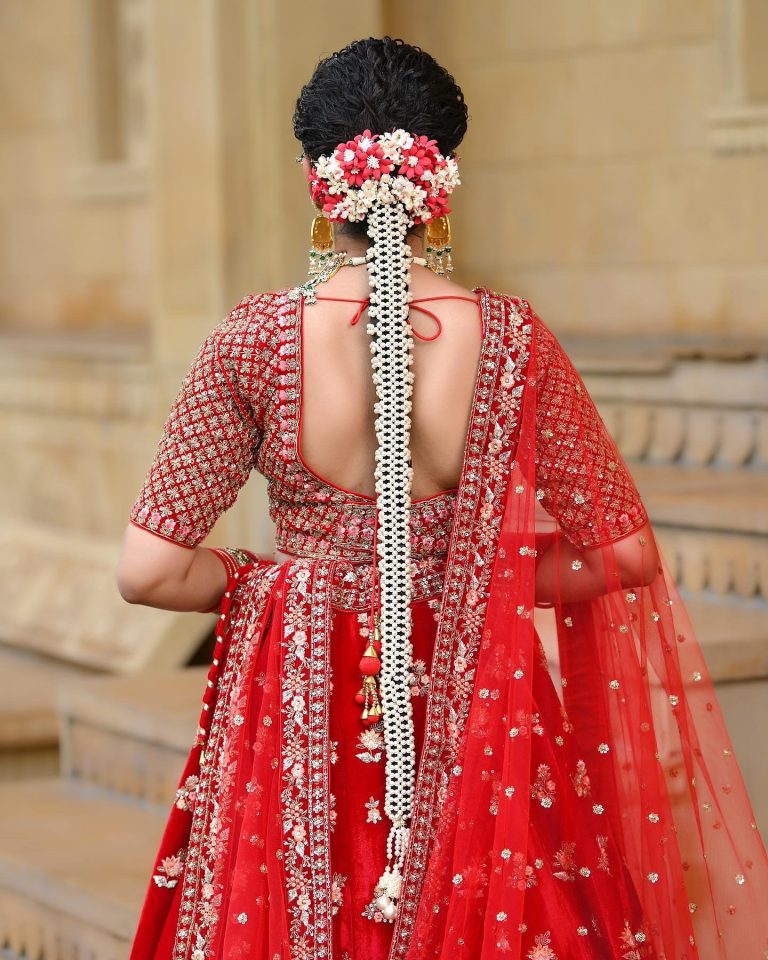 long braid gajra - bridal hairstyles