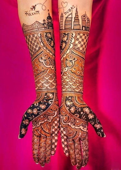 long distance - full hand mehendi designs