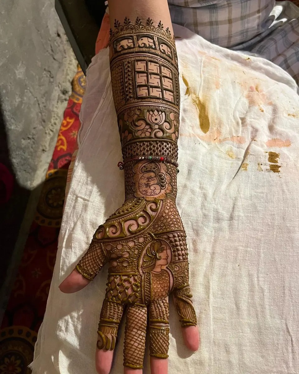 lord ganesh - full hand mehendi designs