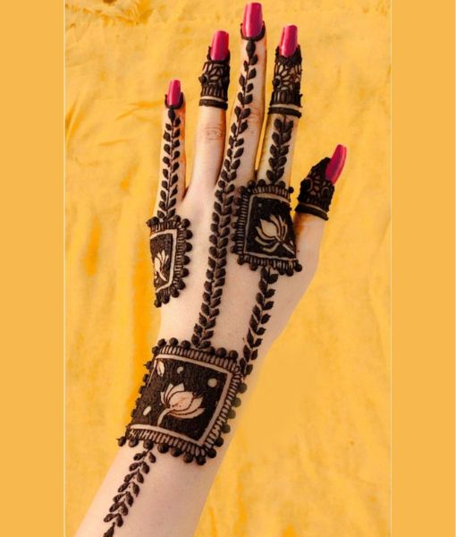 lotus motifs - full hand mehendi designs