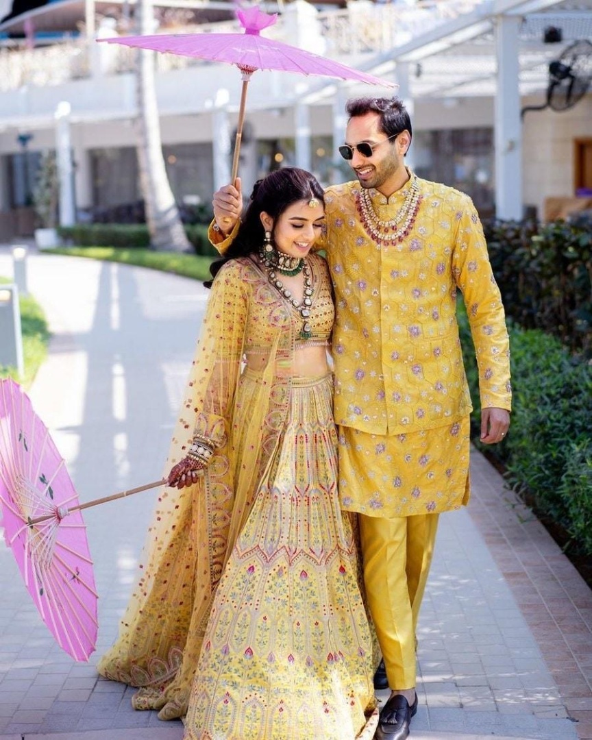 luxurious coordination - haldi outfits