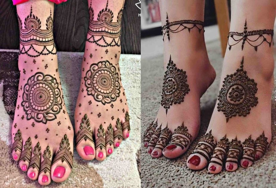 mandala mehndi design for legs