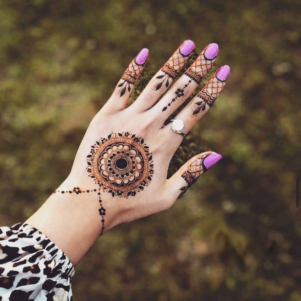 mandala pendant - minimal mehendi designs