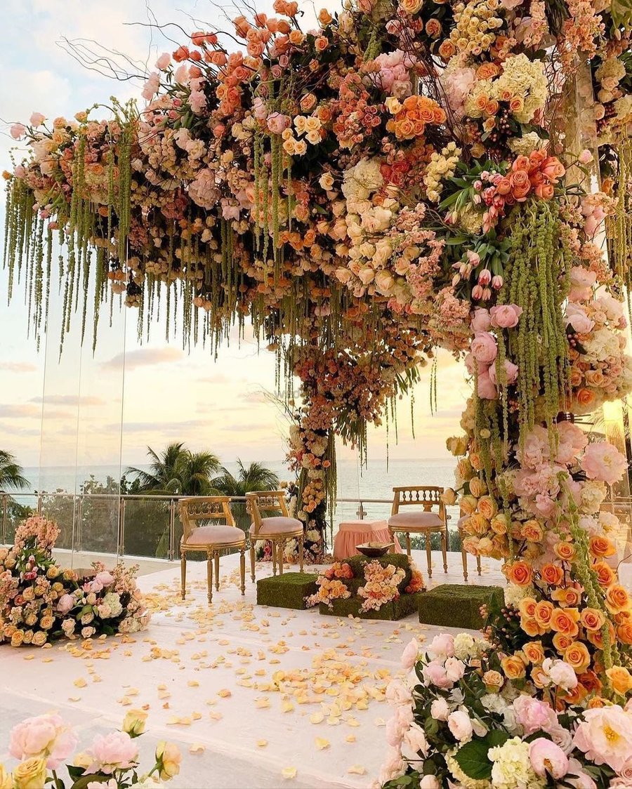 flowery mandap decoration for south indian wedding