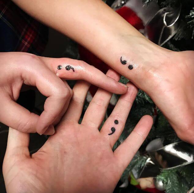 matching semicolons best friend tatoo ideas