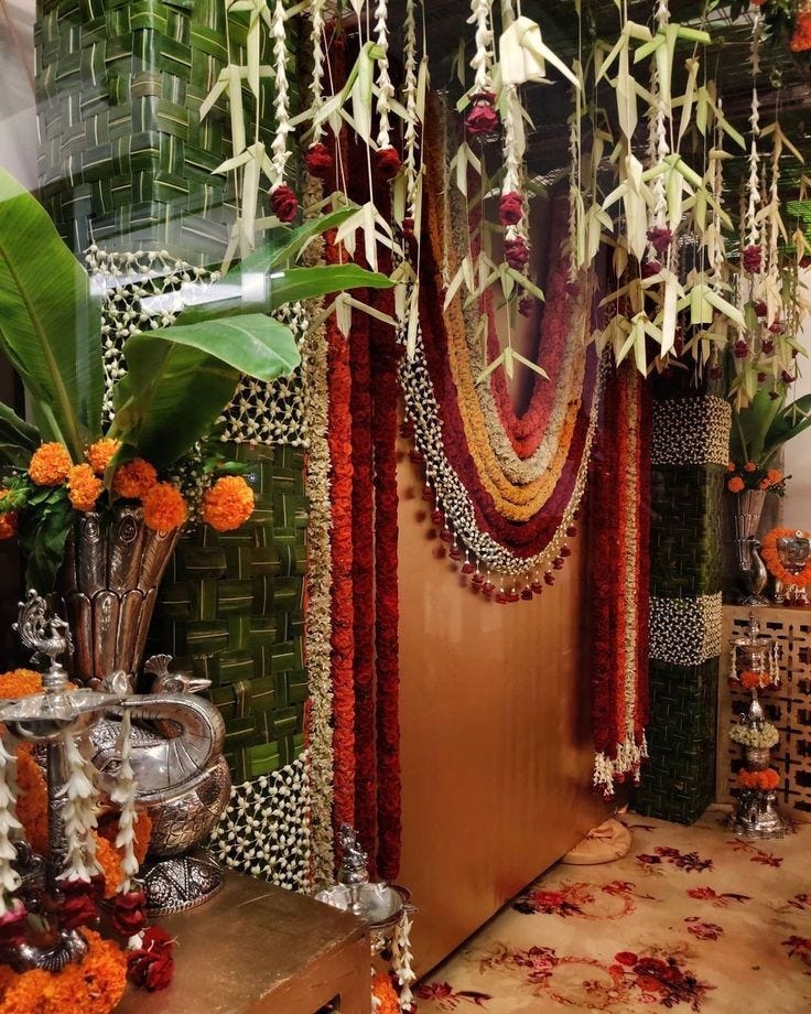 hanging centerpieces for south indian mehendi ceremony