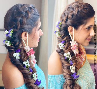 messy braid side parted easy wedding hairstyles