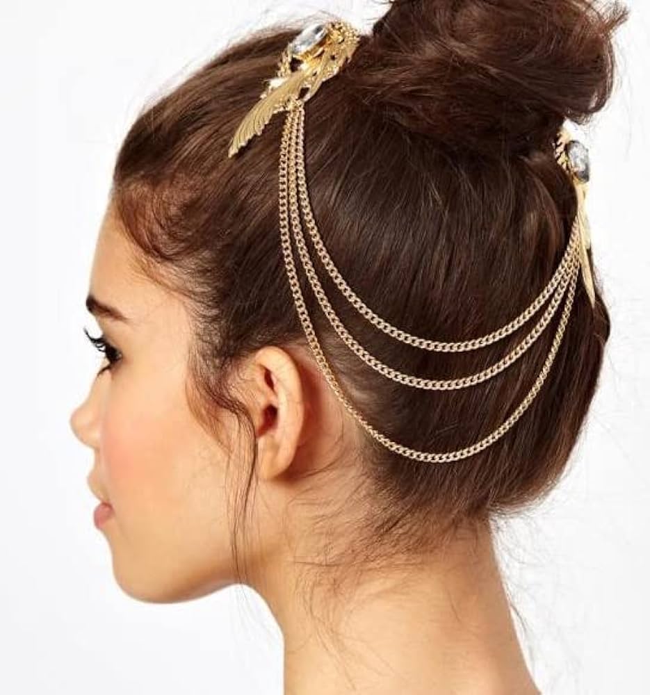 minimal bridal jewellery designs for layered hair bun