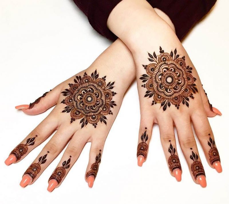 minimal floral - circle mehendi designs