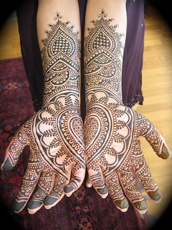 mirror motif - full hand mehendi designs