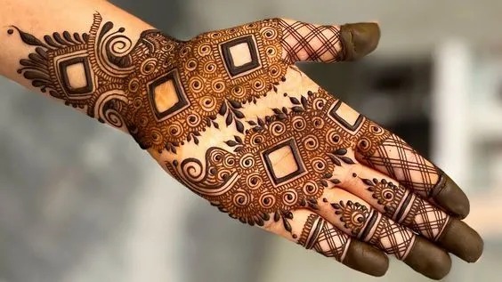 mirror work style arabic mehndi design