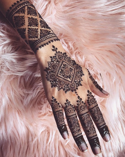 Modern wedding mehndi design