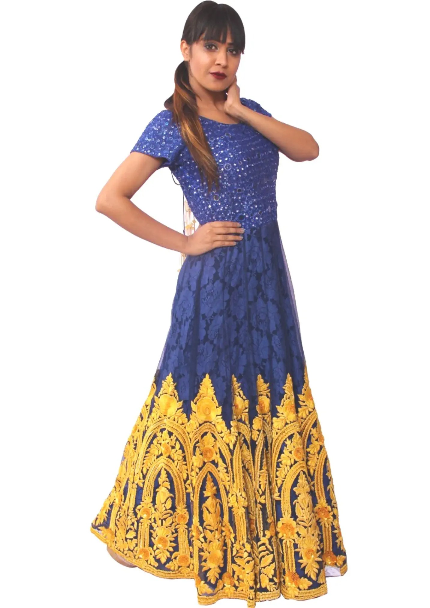 Haldi Dress for Bride Sister - net gown