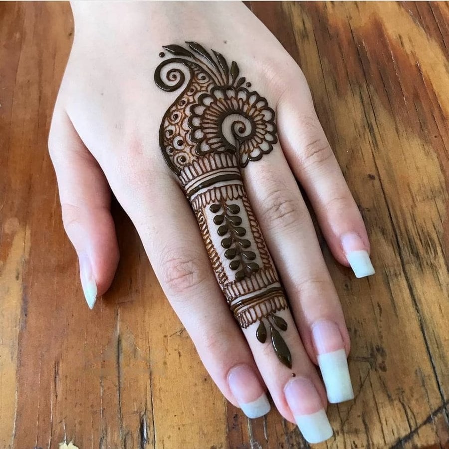 one finger - finger mehendi designs