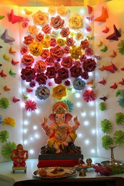 origami decoration idea for ganpati