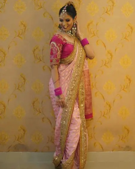 pastel pink - nauvari sarees